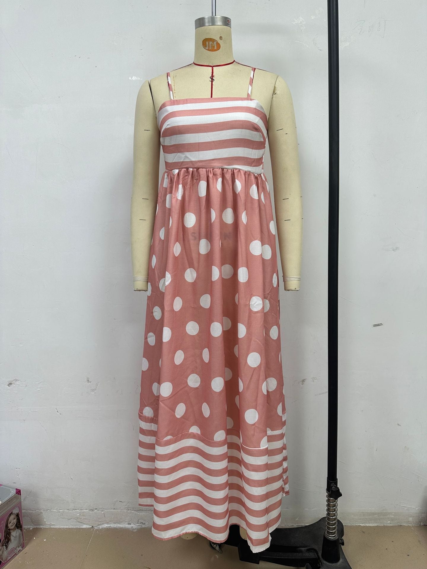 Summer Fashion Print Low Back Strap Sexy High Waist Long Dress 8