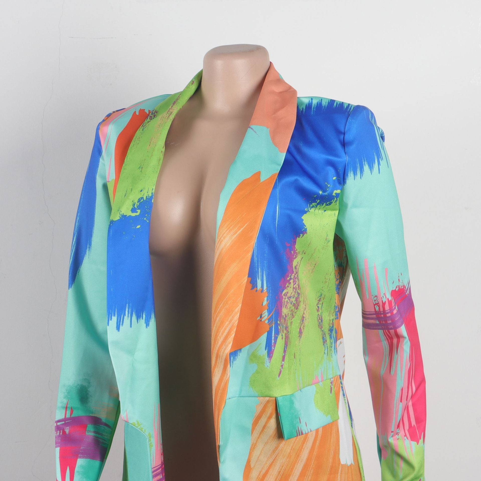 Casual Fashion Multi-Color Print Fashion Blazer Top 26