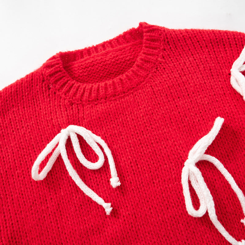 Christmas Women retro lace top sweater 6