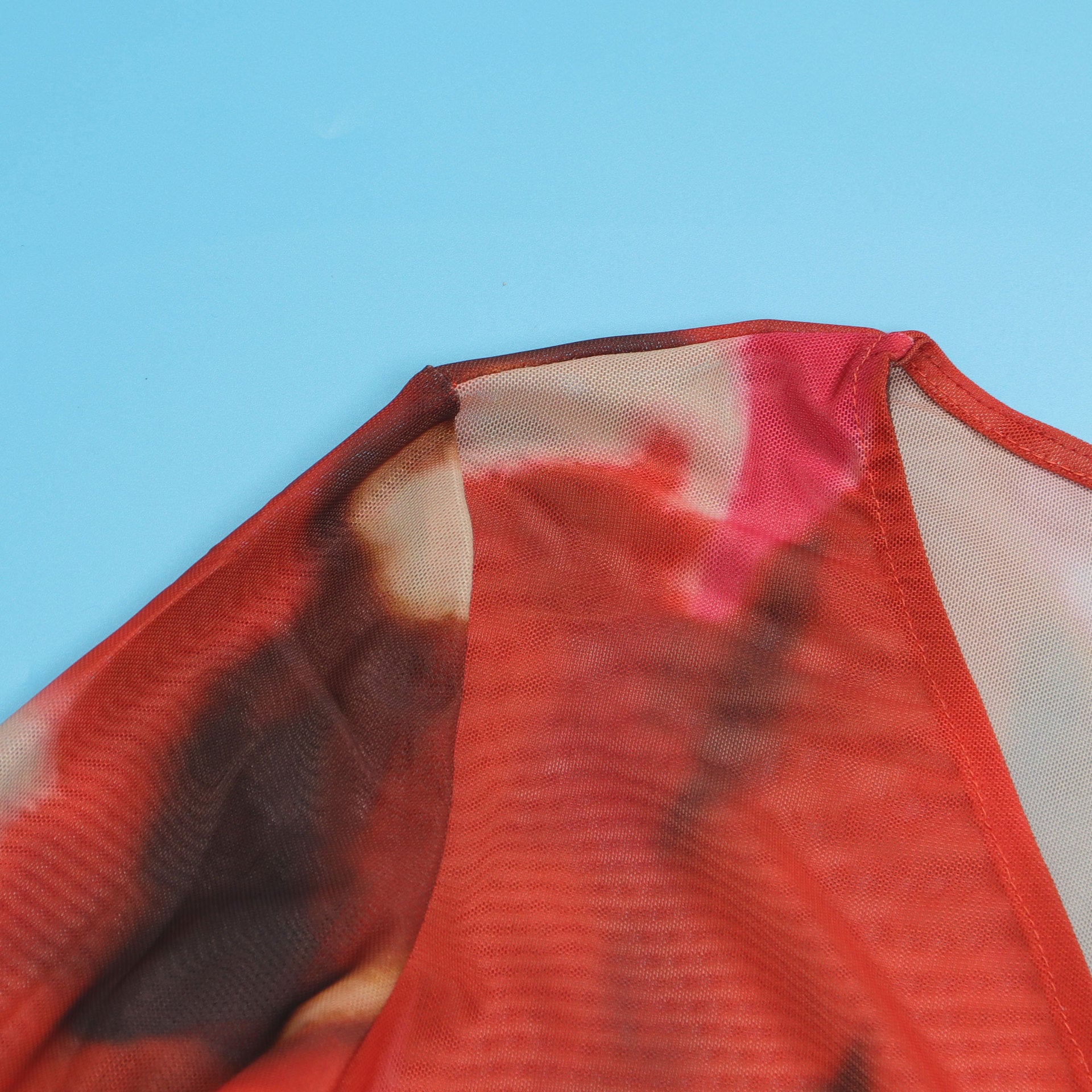 Sexy Printed Lace-Up Long-Sleeved Dress Nightclub Wear 36