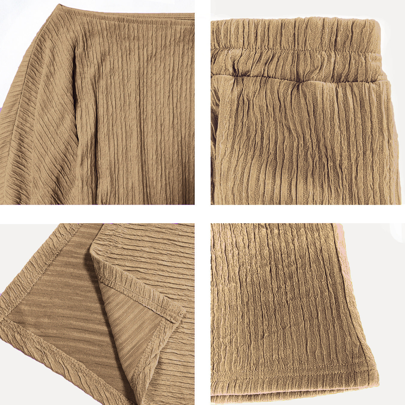 Women's Fashion Sexy Beach Holidays Solid Slash Shoulder Irregular Top with Elastic Waist Pockets Long Pants Set 23