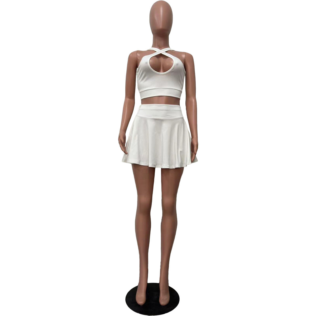 Women Sexy Cutout Halter Neck Two-Piece Set 11