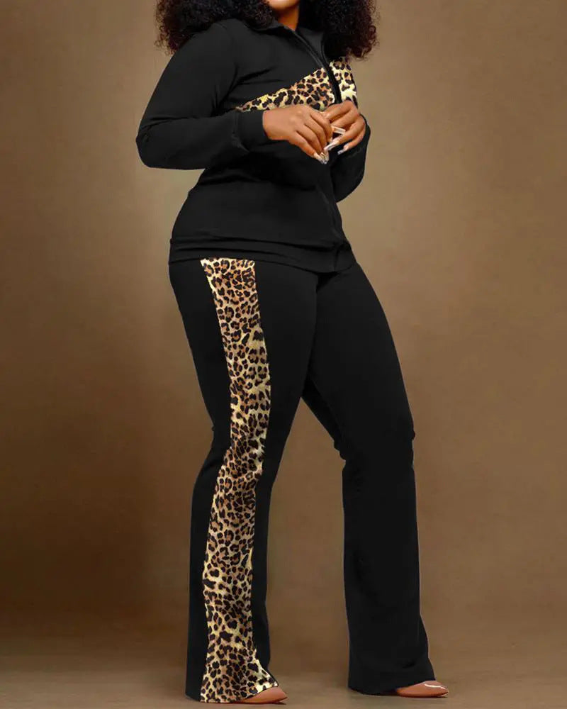 Women Printed Long Sleeve Top and Pant Two Piece 16