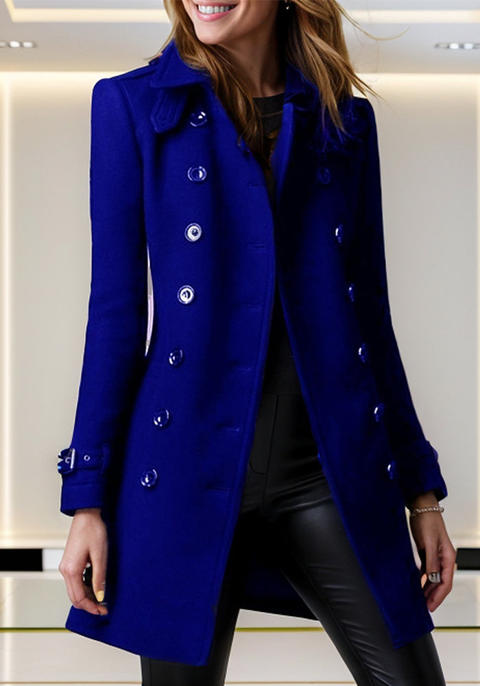 Autumn Winter Woolen Coat Women Double-Breasted Fashionable Woolen Coat