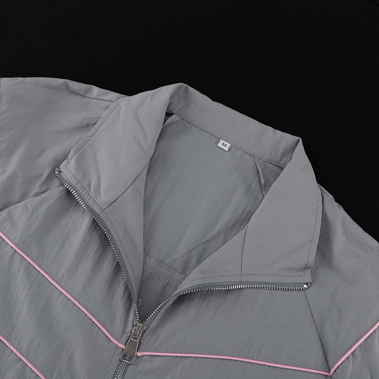 Women sports autumn long-sleeved jacket and shorts Two Piece Set 5