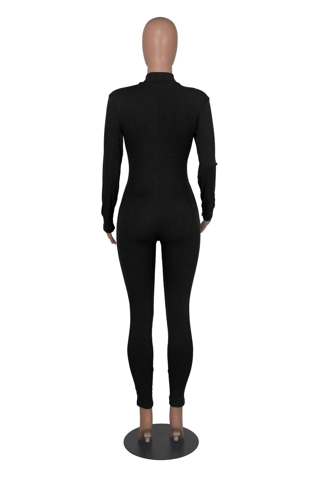 Women Fall Zip Long Sleeve Sports Jumpsuit 26