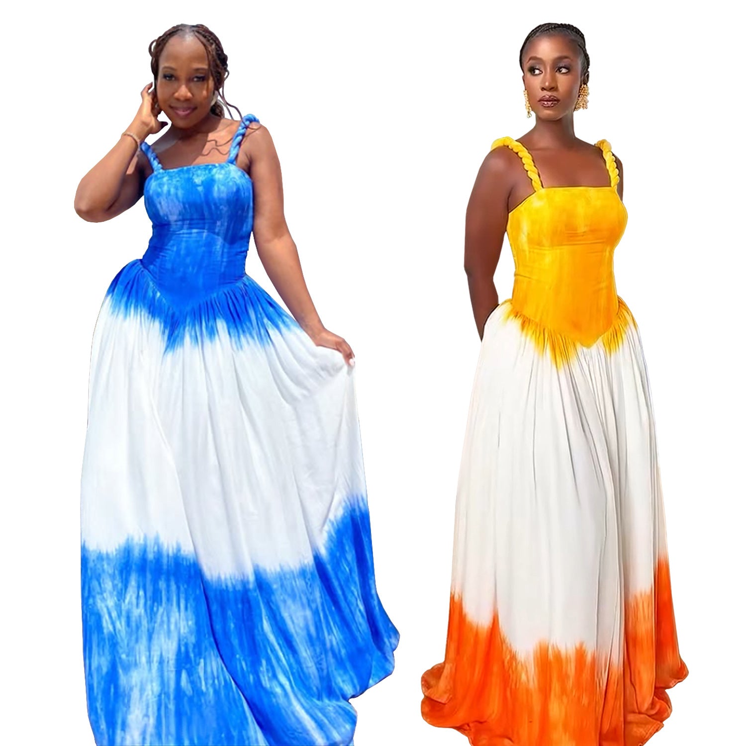 Women Suspender Print Beach Dress 7