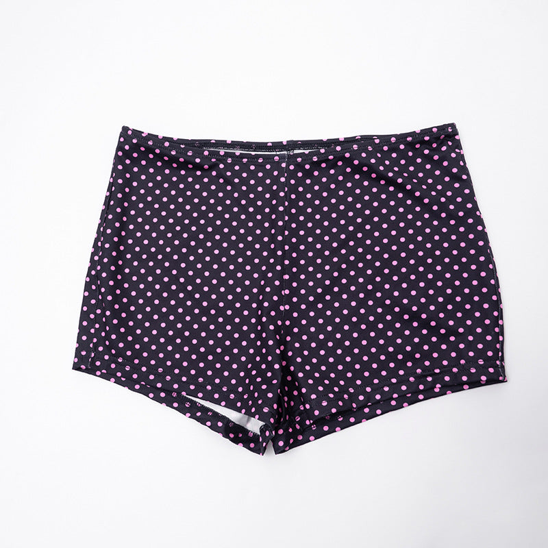 Women polka dot print long-sleeved zippered top and shorts two-piece set 16