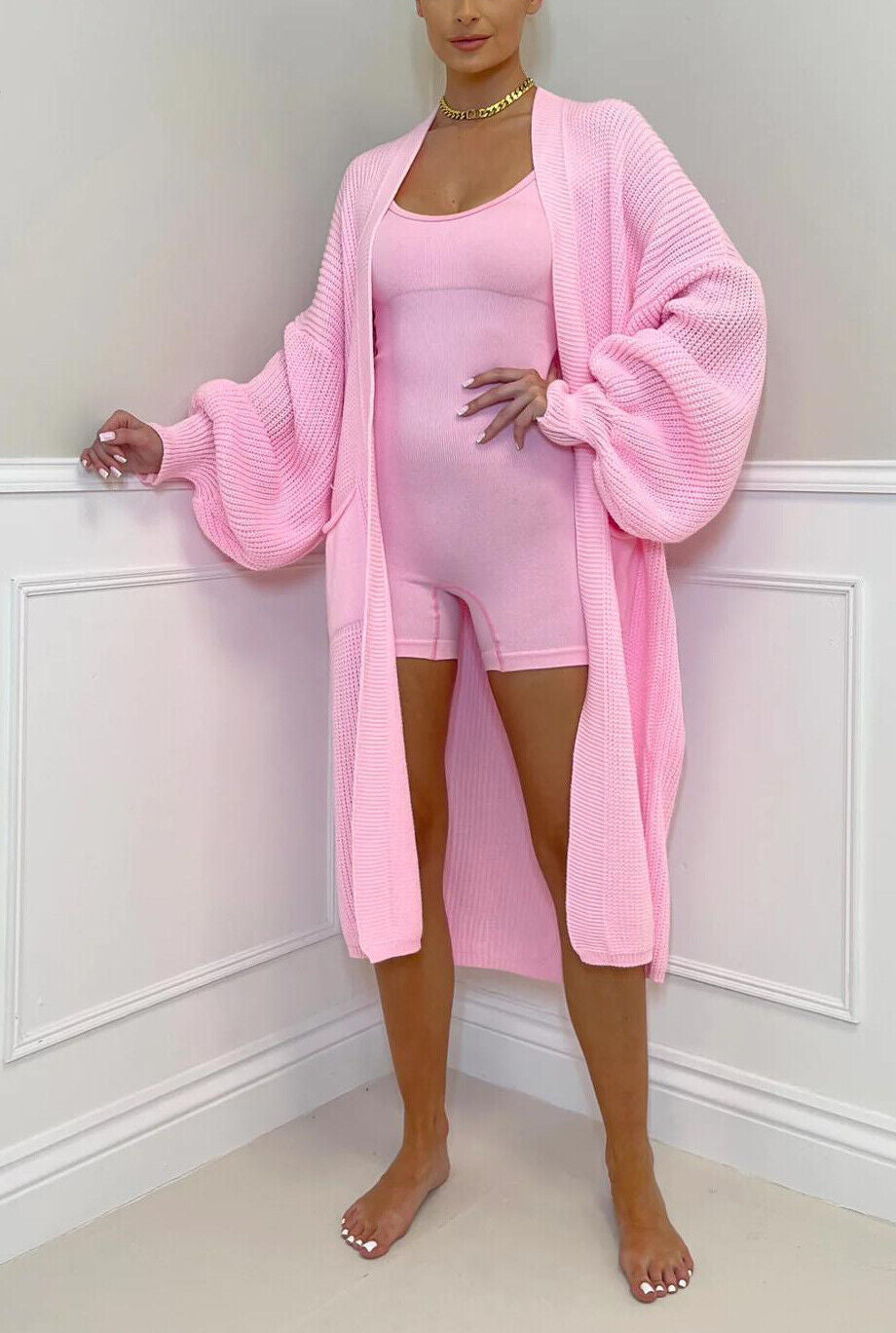 Autumn and winter Women solid knitting pocket cardigan sweater jacket 3