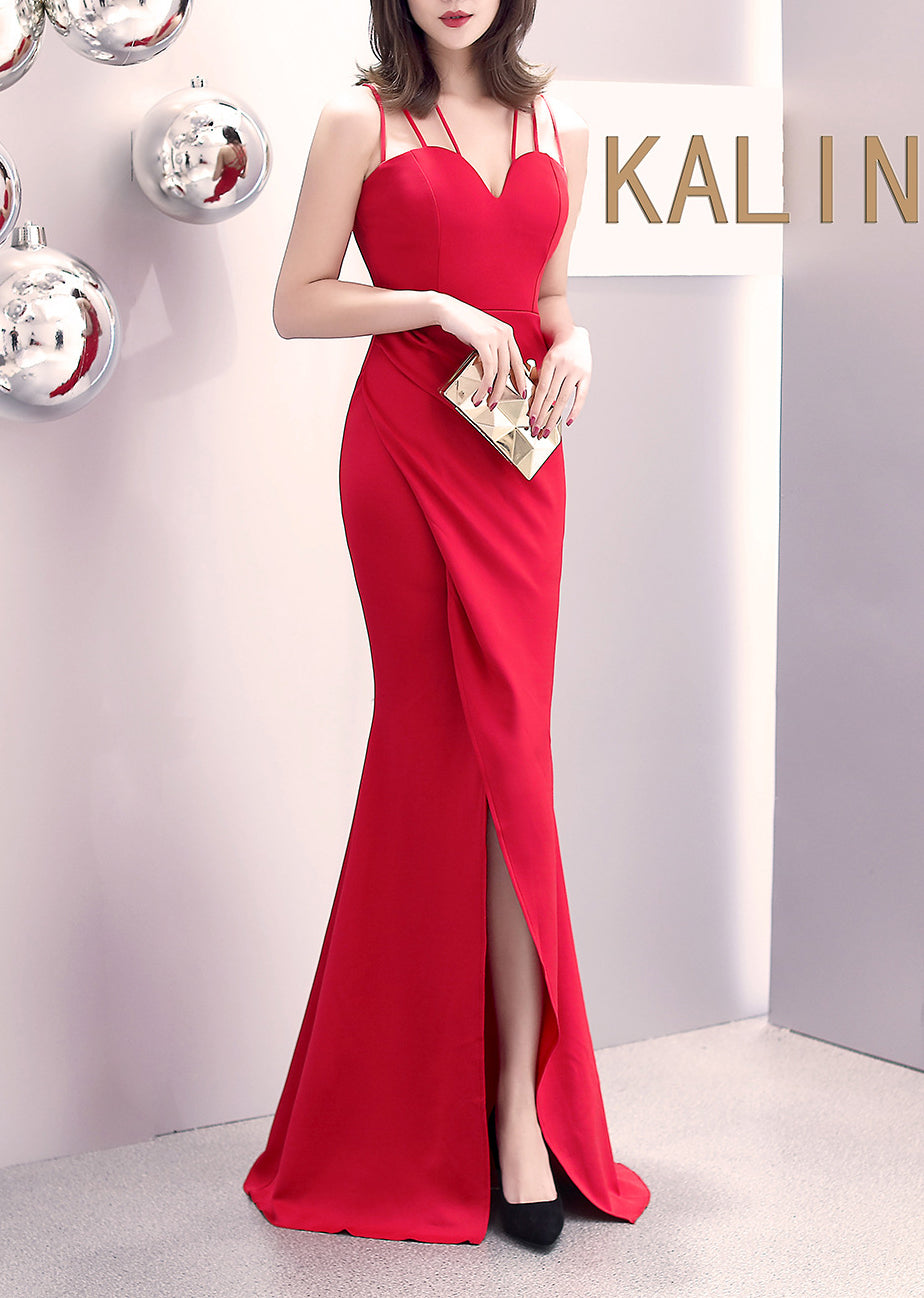 Formal Party Evening Dress Fashion Elegant Long Sexy Straps Slim Mermaid Cocktail Prom Dress 25