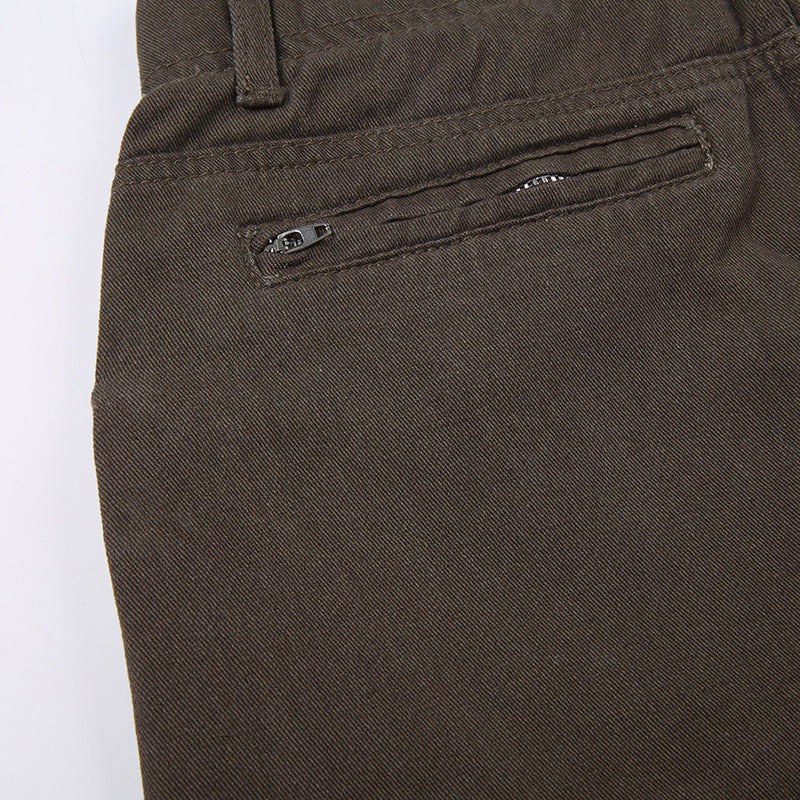 Women Beauty Street Retro Rivets Pockets Denim Skirt 15