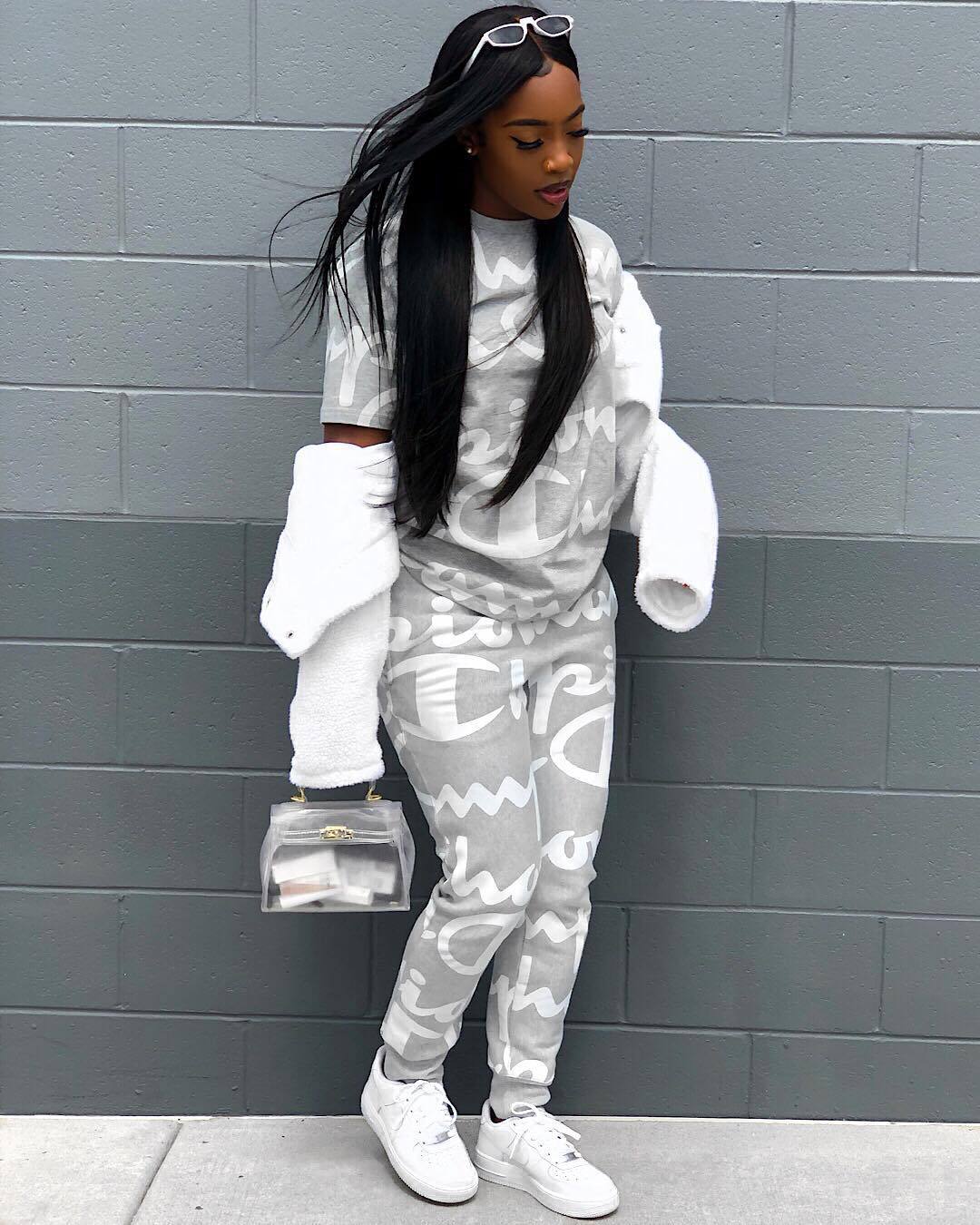 Women Fall Casual Letter Printed Top and Pants Two-piece Set