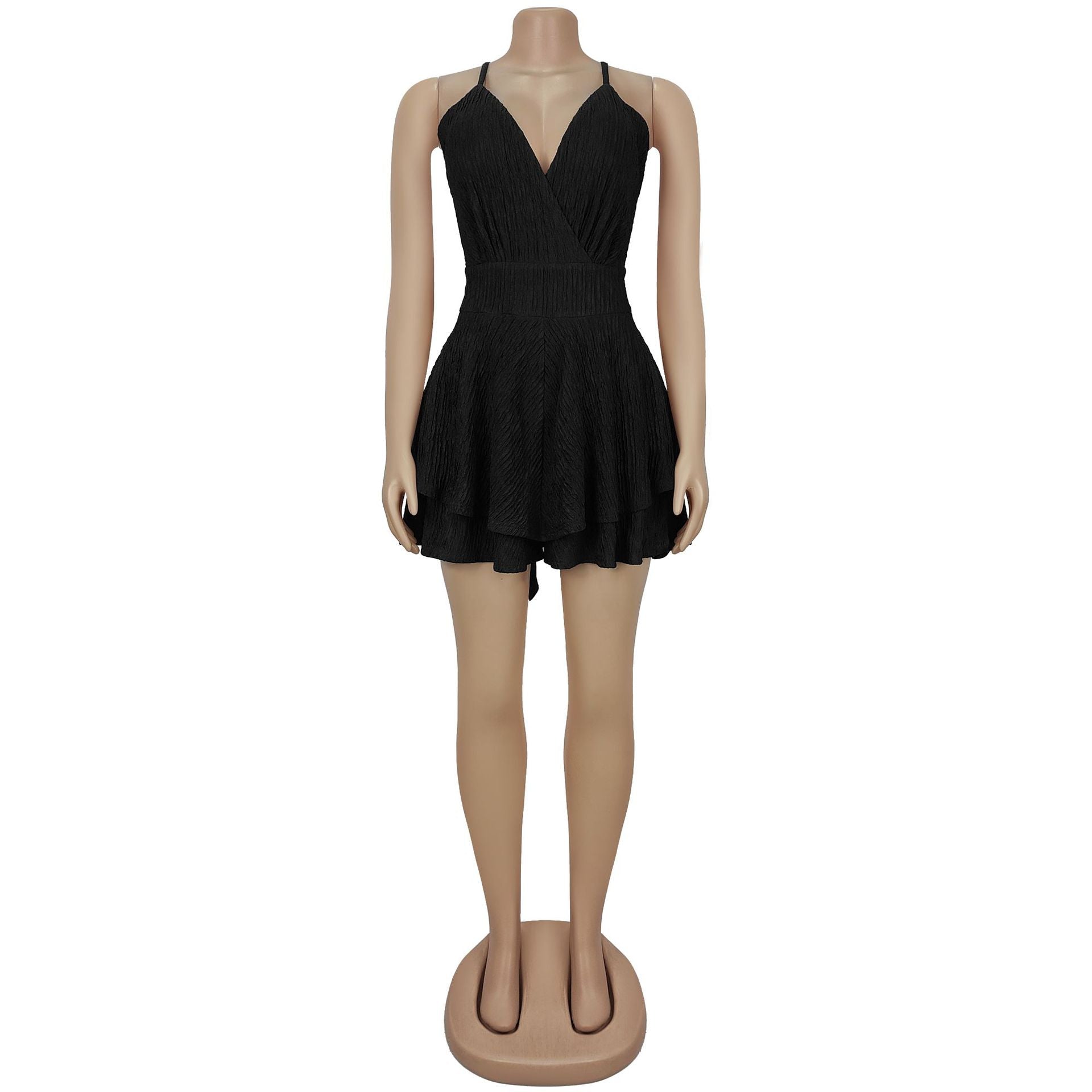 Fashion Women's Summer Sexy Strappy V-Neck Low Back Short Dress 16