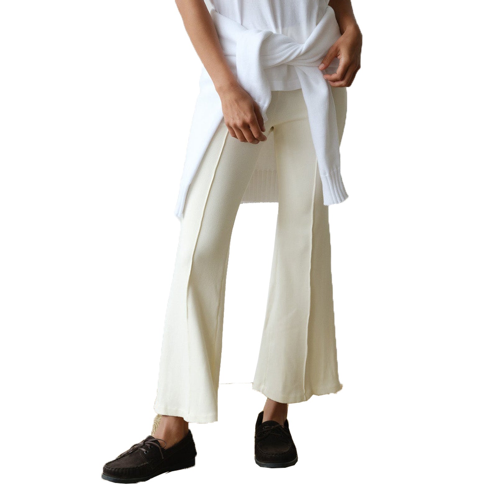 Women Casual Ribbed Bell Bottom Pant 12