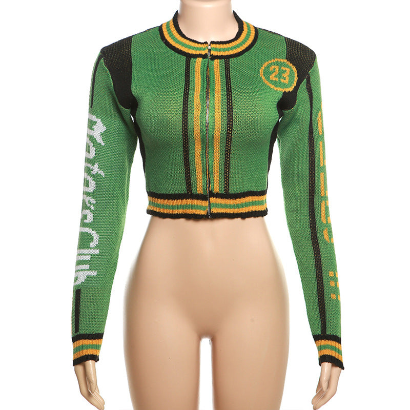 Women Letter Knitting Ribbed Top and Skirt two-piece set 42