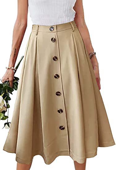 Spring Summer Women's Casual Button Skirt 13