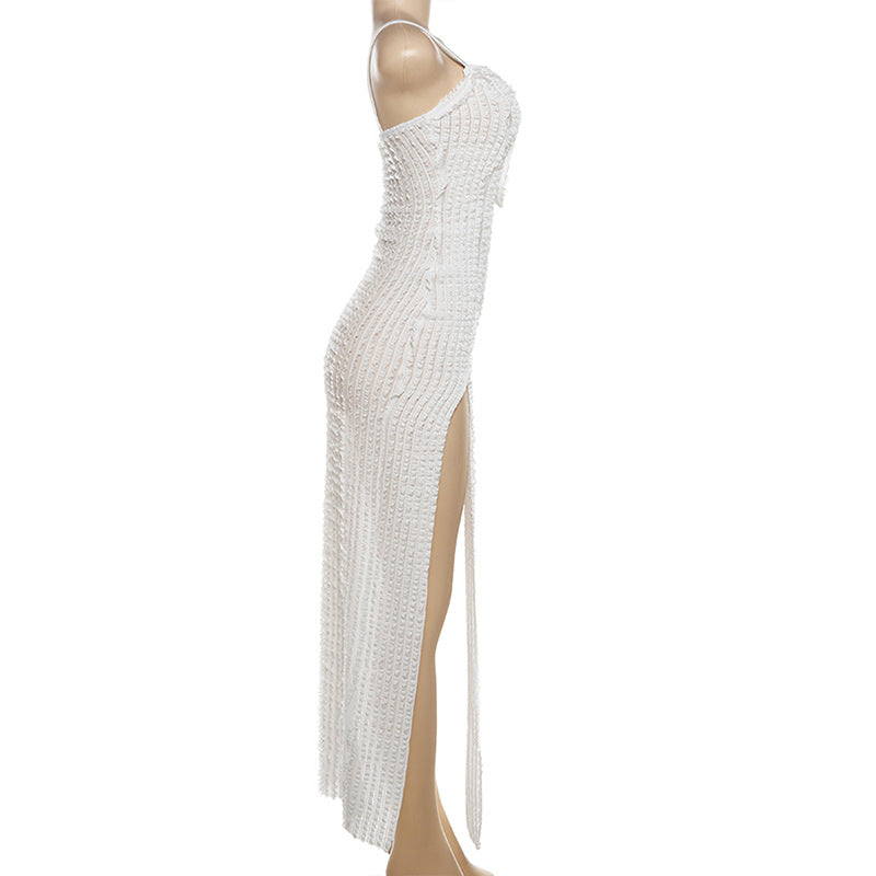 Women Summer sexy slit suspender dress 7