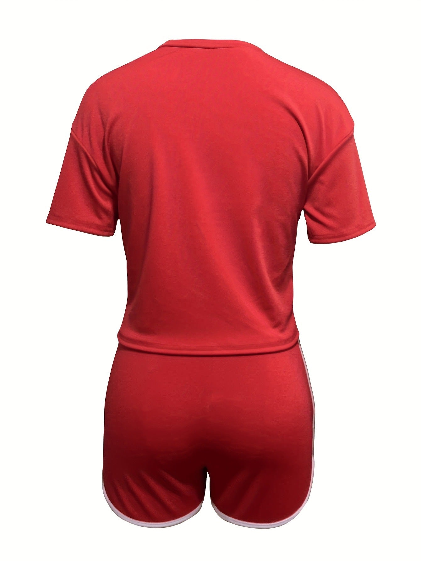 Women casual digital print short-sleeved top and shorts two-piece set 14