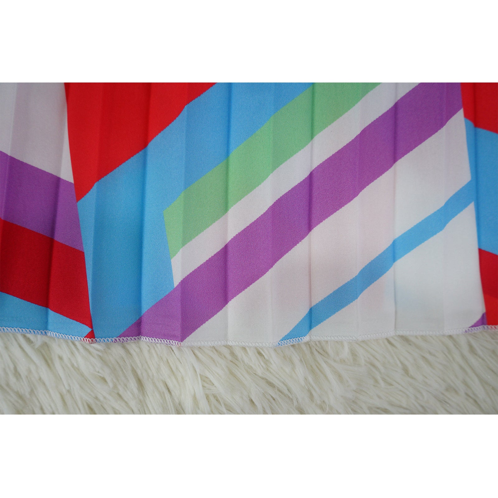 Women Halter Neck Backless Pleated Print Sleeveless Dress 21