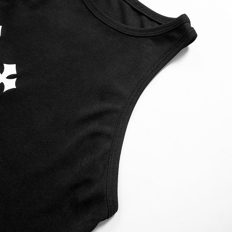 Women's Summer Round Neck Sleeveless Printed Cropped Top Slim Pants Two-Piece Set 13