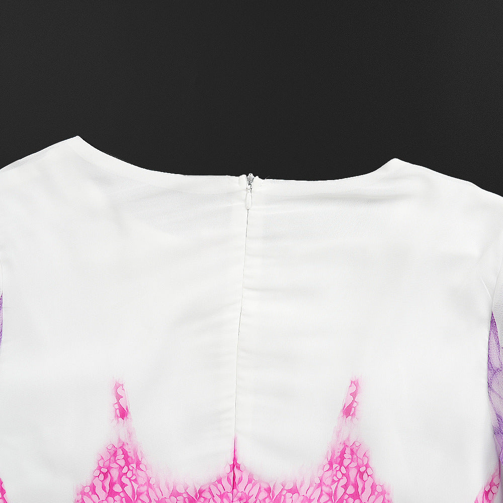 Muslim Print Chiffon Plus Size Women's Long Dress 17