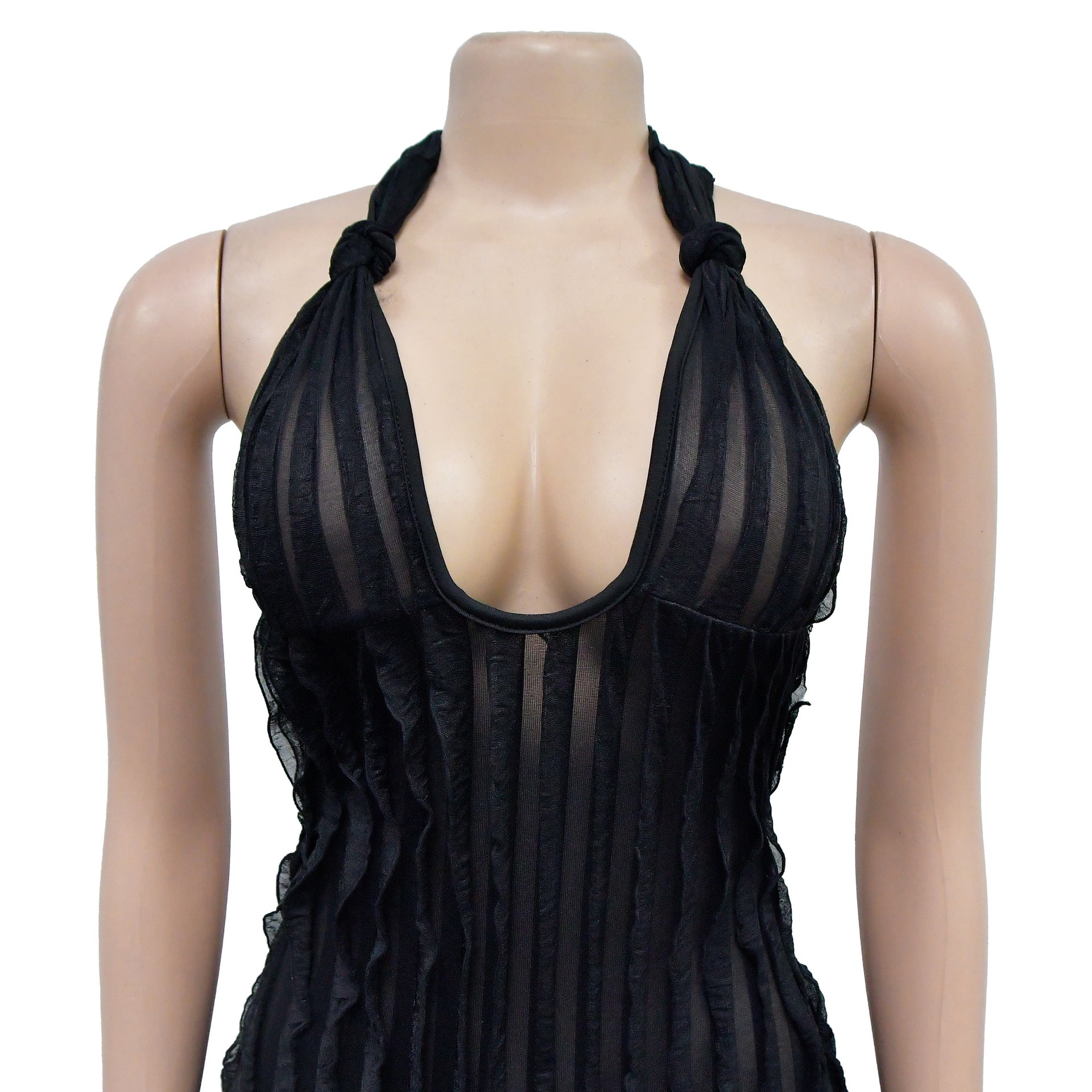 Fashion Women's Solid Color Low Back Deep V Halter Neck Jumpsuit 23