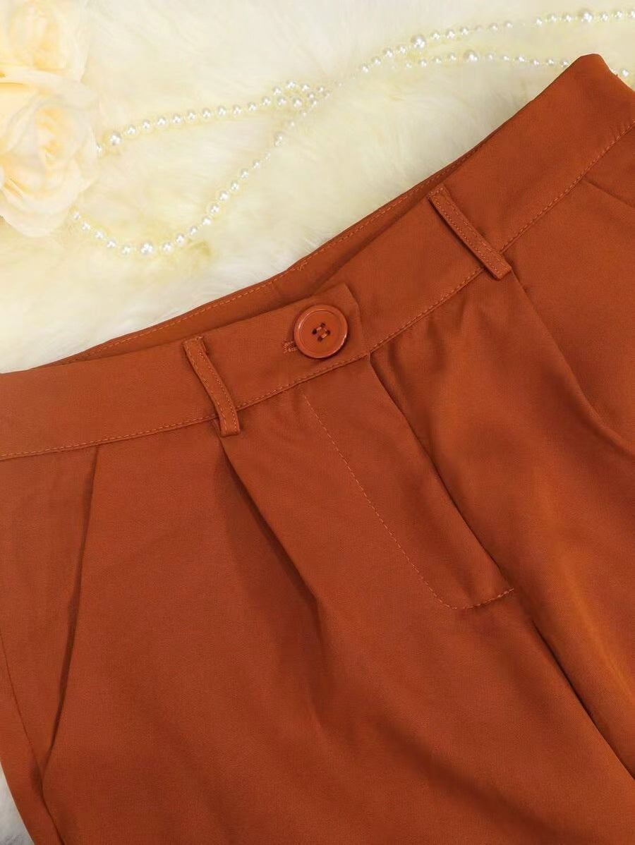 Solid Color Women's Pants Blazer Spring Autumn Suit Set 6