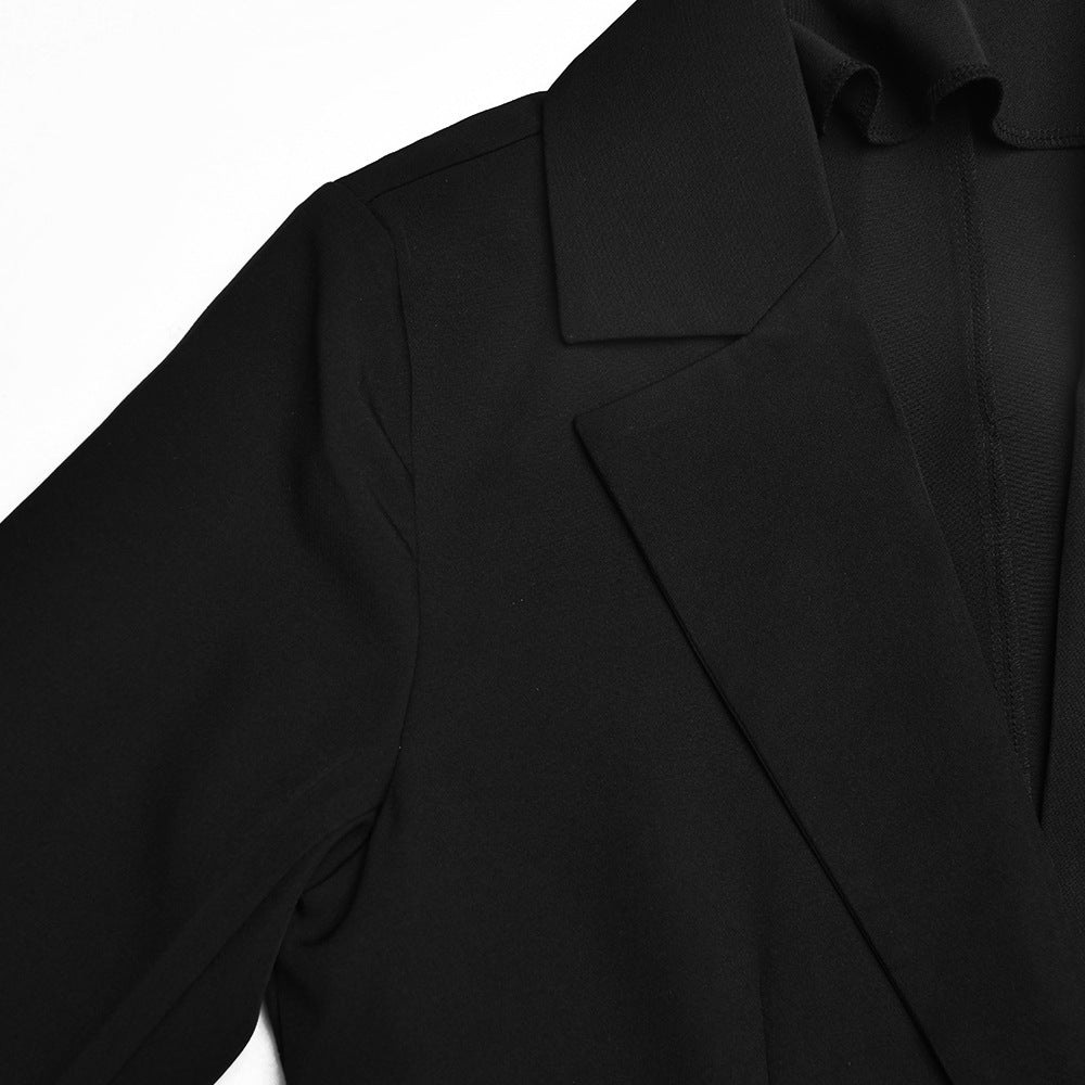 WomenCasual Solid Long Sleeve Lace-Up Belted Blazer 29