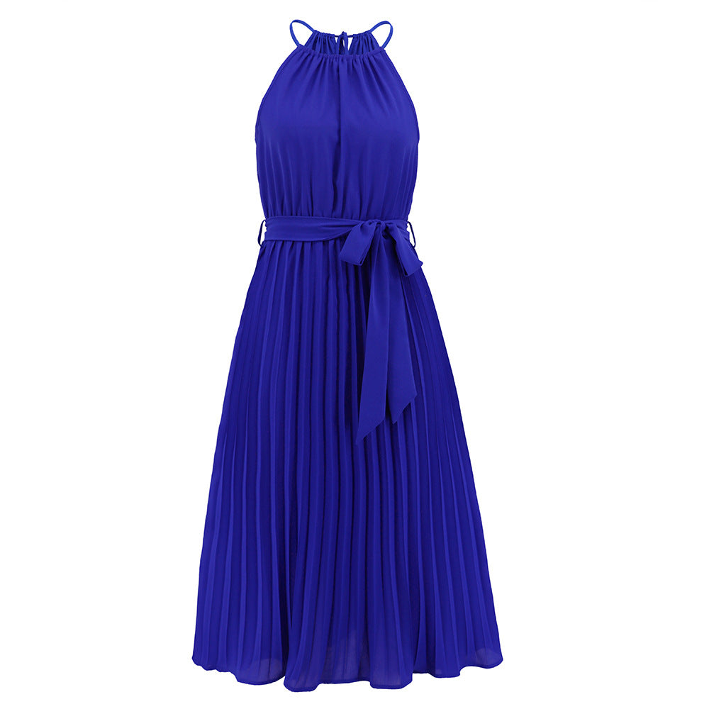 Women Summer Sexy Sleeveless Pleated Skirt 14