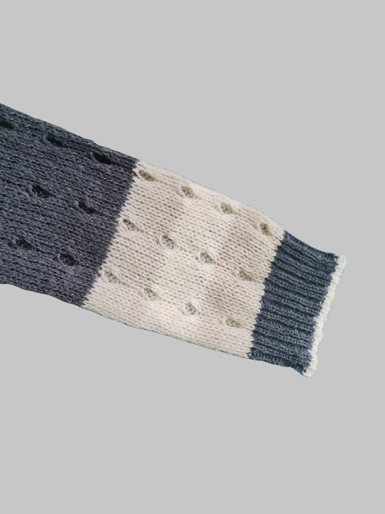 Women's Summer Hollow Ruffled Irregular Contrast Color Long Sleeve Top Short Skirt Set 9