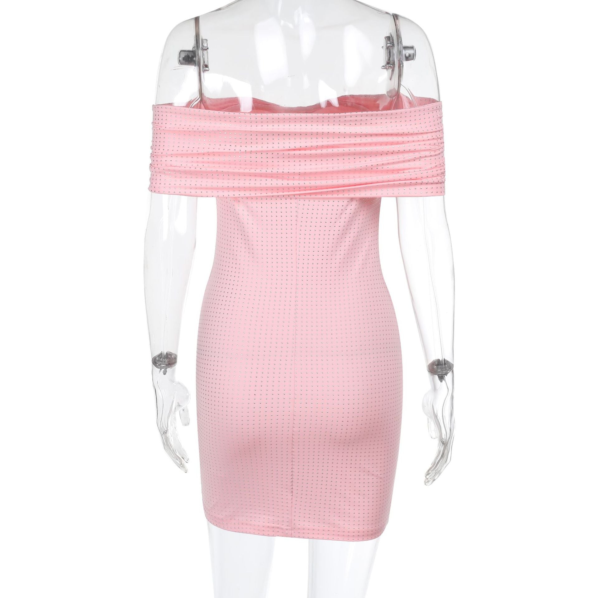 Women Spring Elegant Sparkling Off Shoulder Bodycon Dress 8