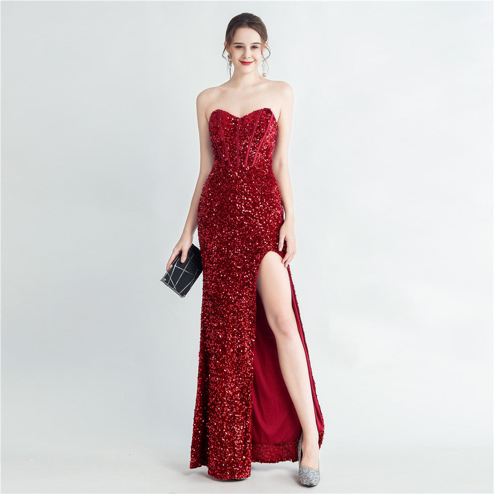 Long Sequins Plus Size Fat Beauty Formal Party Evening Dress 8