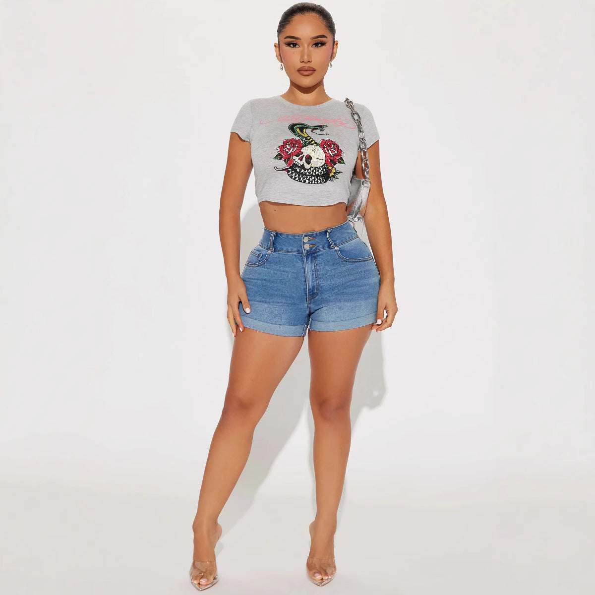 Plus Size Women Denim Casual Shorts 5