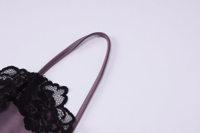 Sexy V-Neck Lace Patchwork Strap Night Dress 11