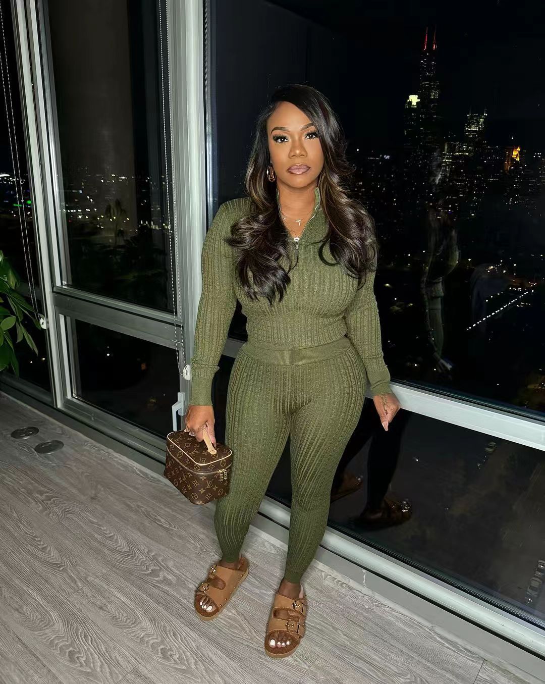 Women knitting Casual Top and Pant Two Piece Set 6