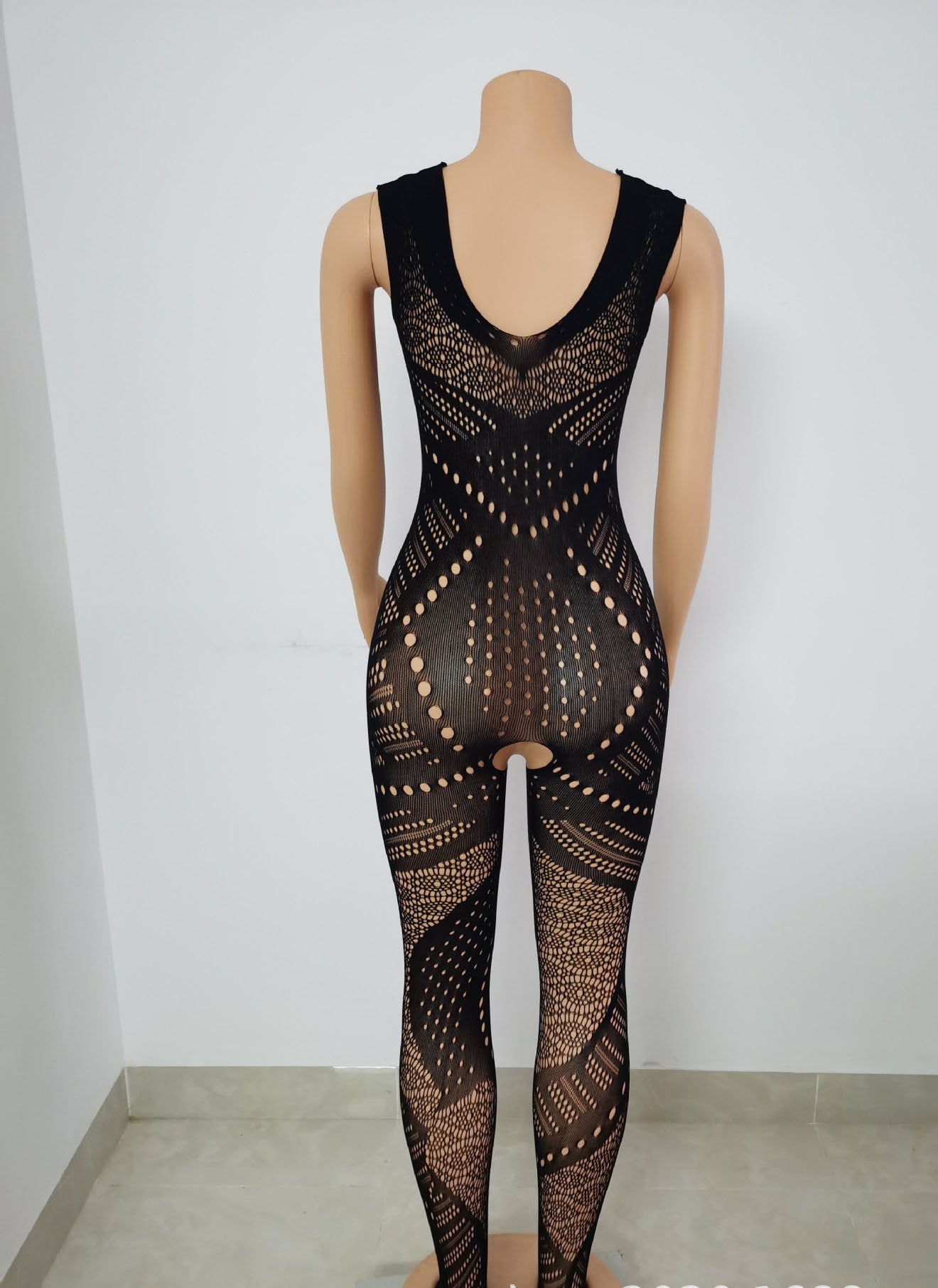 Women Hollow Sexy Halter Neck Mesh Backless Jumpsuit Sexy Lingerie 25