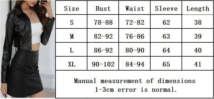 Women's Winter Turndown Collar Crop Pu Leather Jacket 8