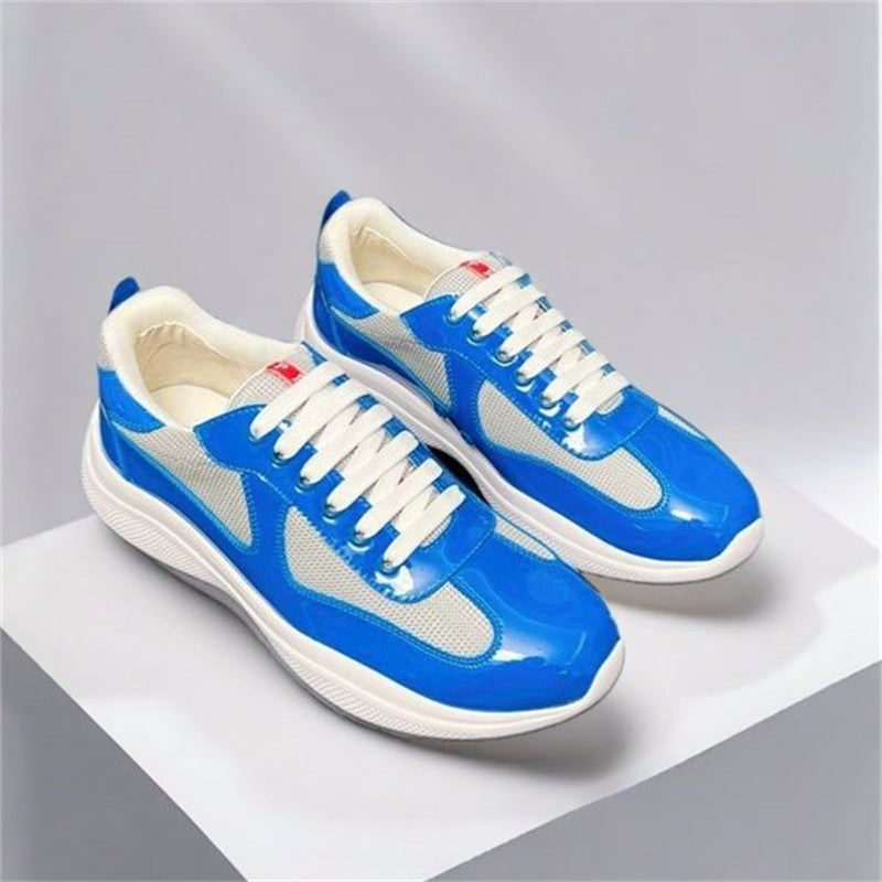 PUatent Leather Fashion Casual Sneakers Breathable White Classic Men's Shoes 6