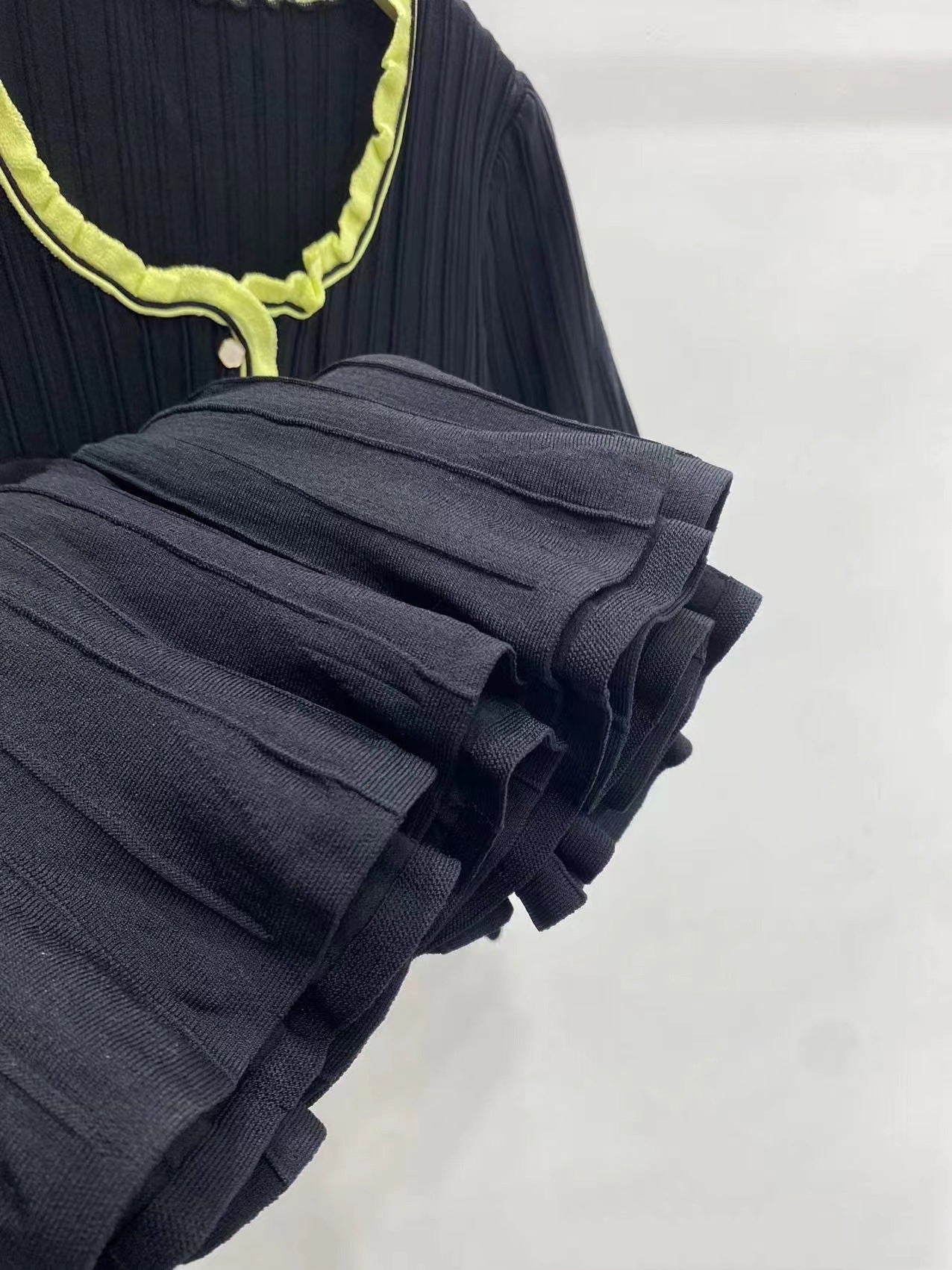 Women's Summer Fashion U-Neck Short Sleeve Ruffle Knit Dress 11