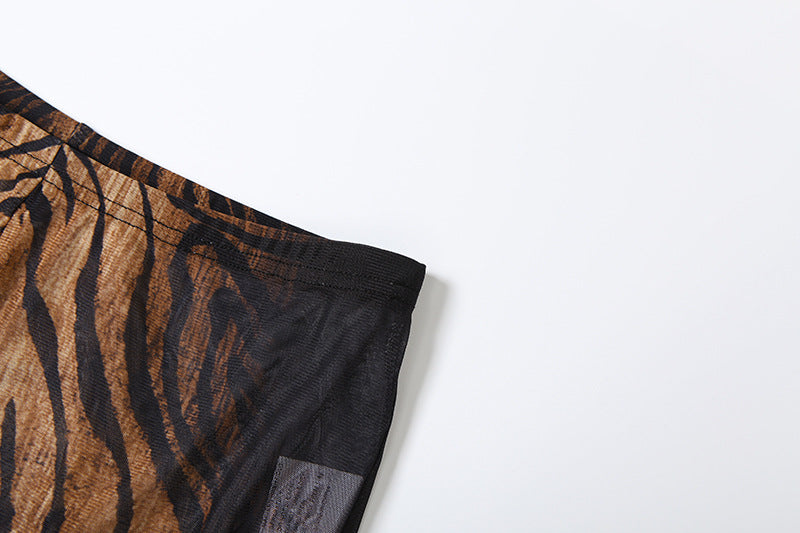 Autumn Women's Graffiti Print Sleeveless Halter Tank Top Tight Fitting Pants Set 12