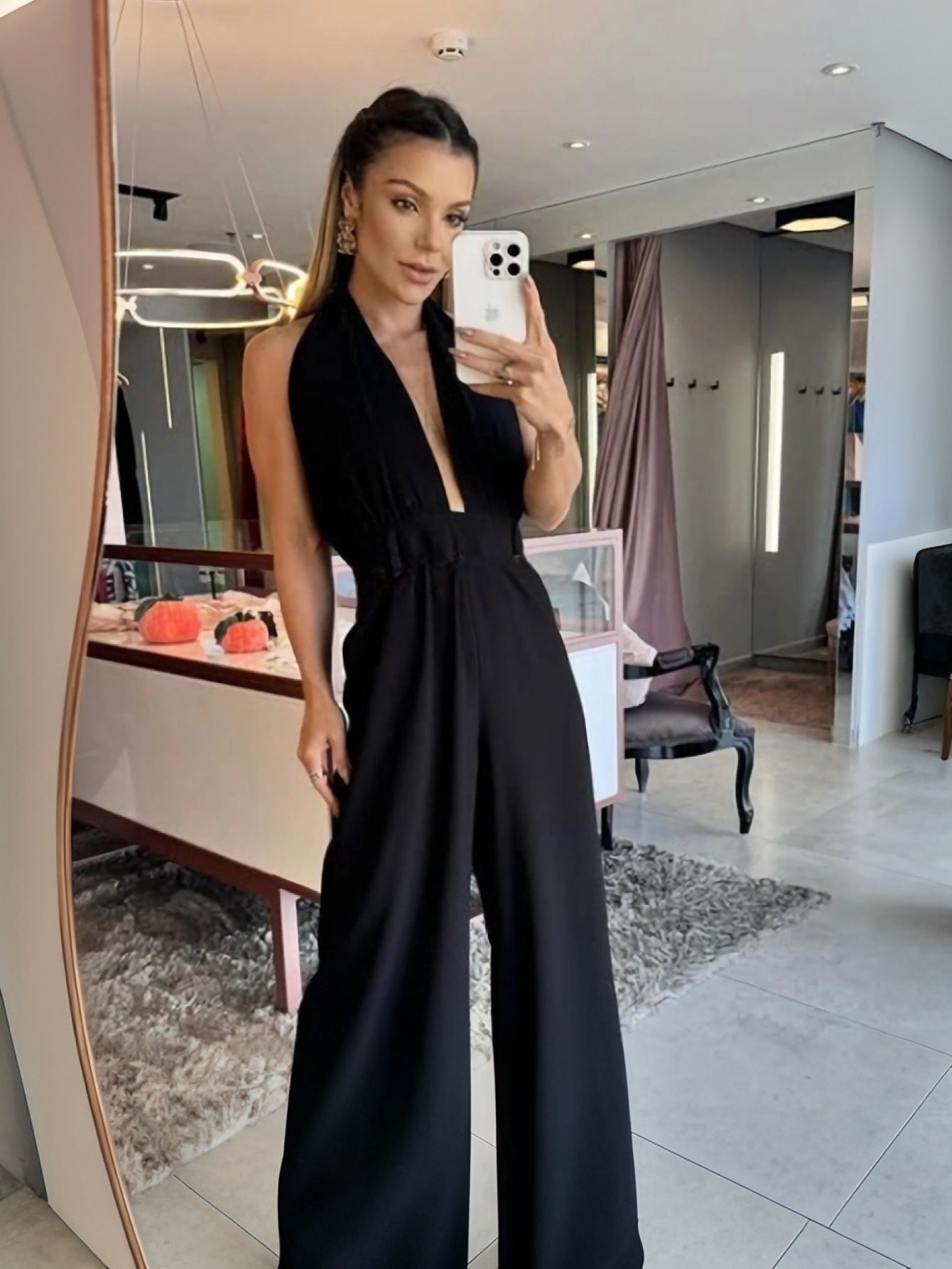 Summer Halter Neck Backless Wide Leg  Jumpsuit 3