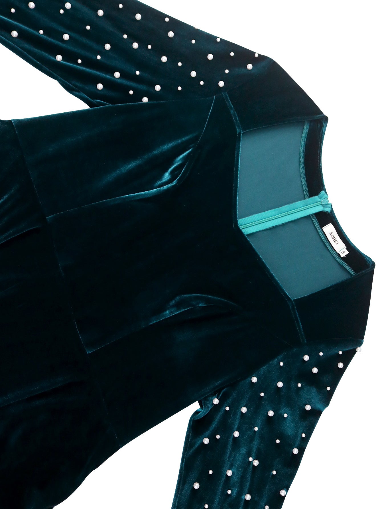 Women Elegant Long Sleeve Beaded Dress 7