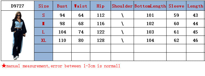 Women's Casual Fashion Hoodies Denim Patchwork Hooded Top and Pants Two-Piece Set 10