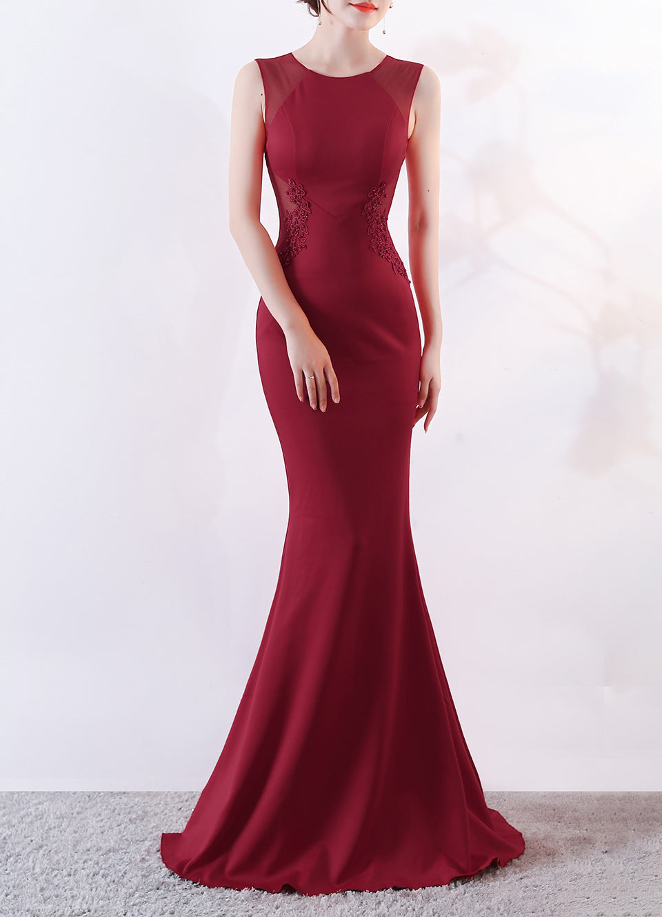 Women Formal Party Slim Elegant Sleeveless Mermaid Evening Dress 5