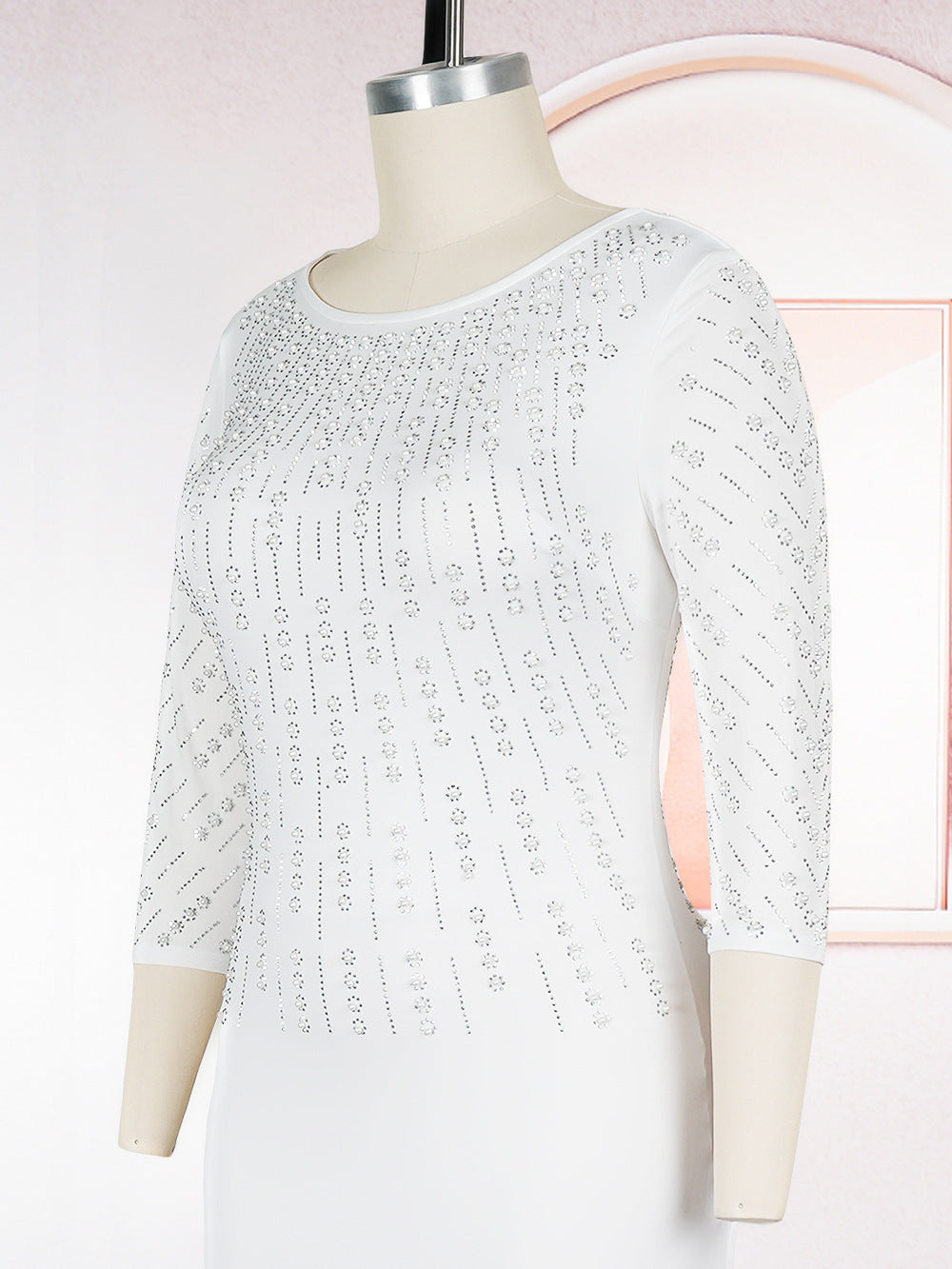 African Plus Size Women's Fashion Beaded Gown Solid Color Dress 11