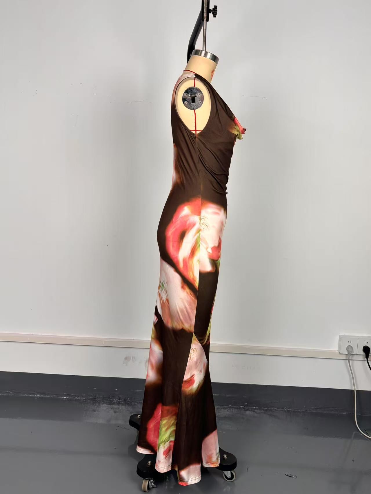 Summer Fashion Sleeveless Strap Print Long Slim High Waist long dress 10