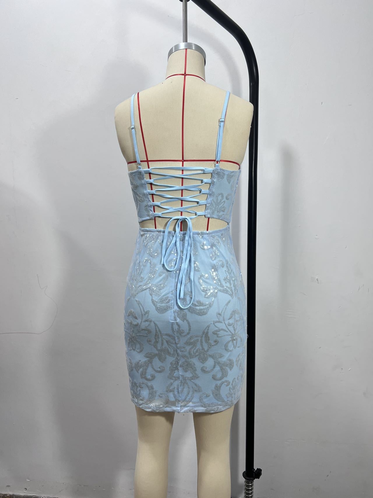 Women Sexy Sequin Bodycon Mini Dress 11