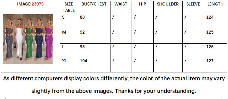 Summer Style Bright Solid Color Strapless Sexy Long Dress 13