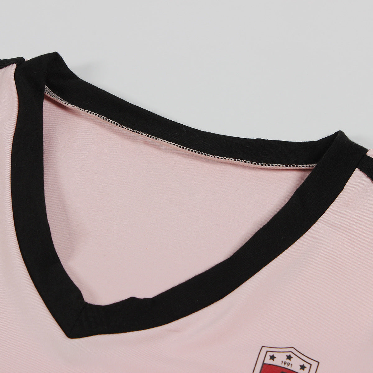 Women Spring Sexy Printed Short-sleeved V-neck Top And Lace-up Shorts Two Piece Set 13