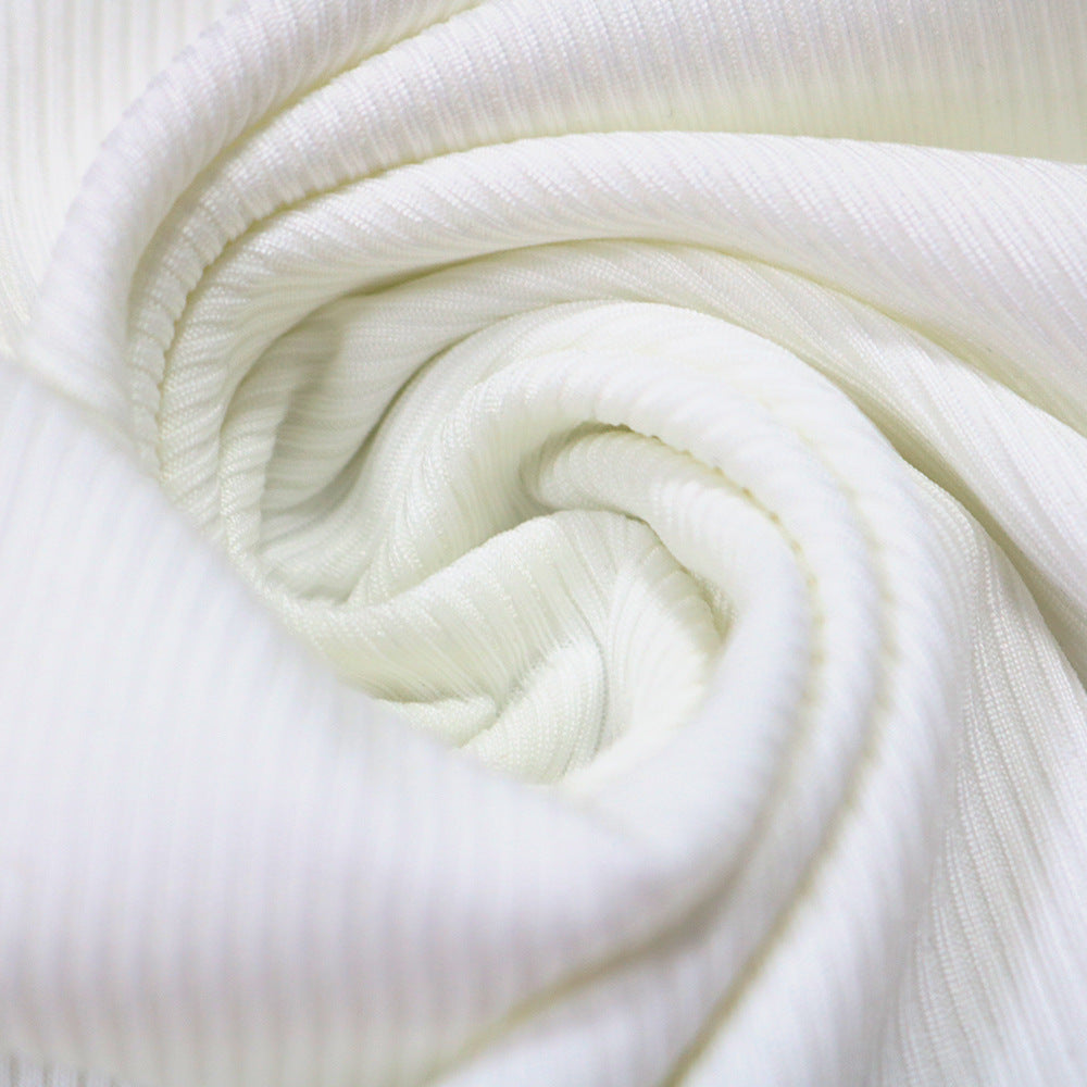 Women Single-Sleeve Ribbed Flower Bodycon Dress 7